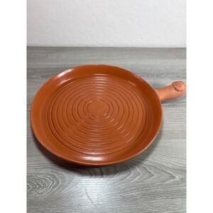 Boston Warehouse Terracotta Clay Tortilla Warmer or Skillet Sun Face Handle 10"